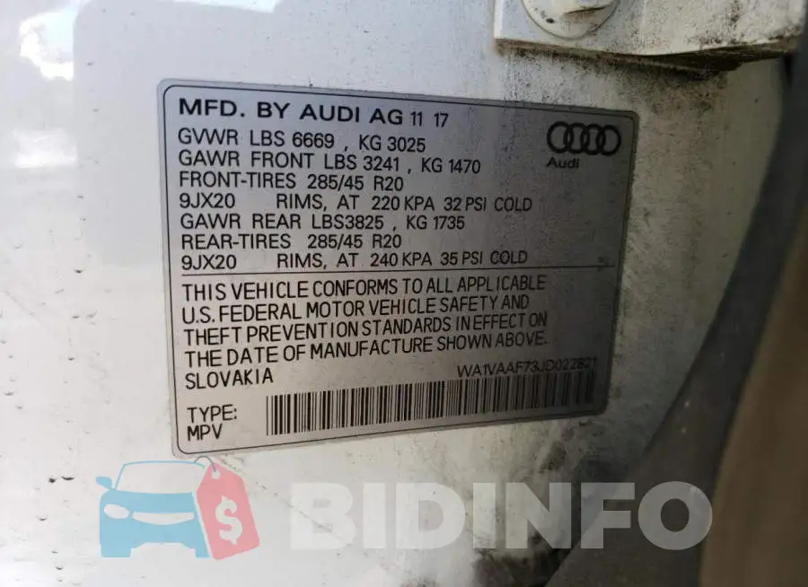 WA1VAAF73JD022821 Photo# 13