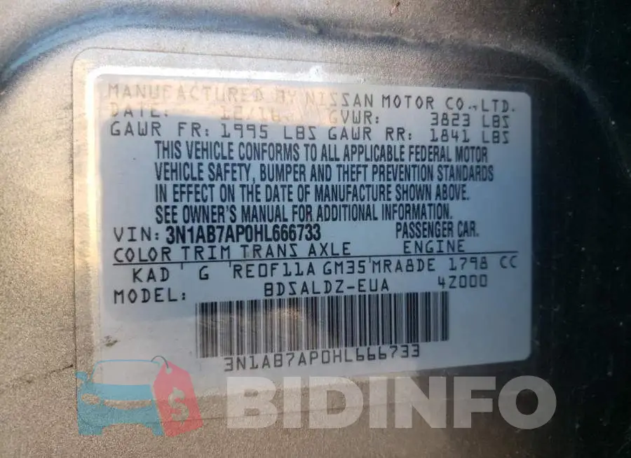 3N1AB7AP0HL666733 Photo# 10