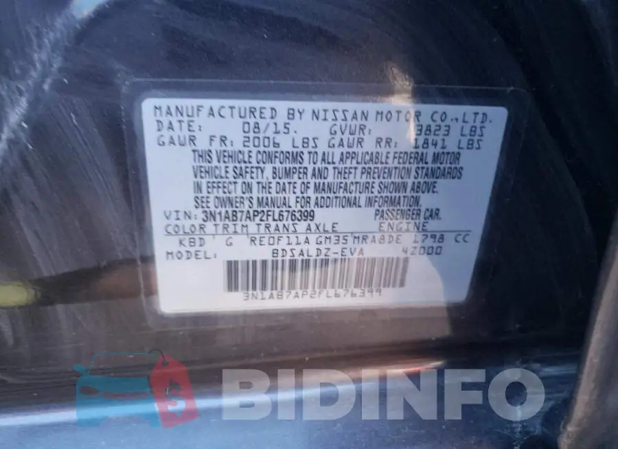 3N1AB7AP2FL676399 Photo# 12