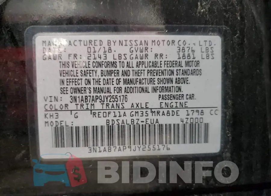 3N1AB7AP9JY255176 Photo# 12