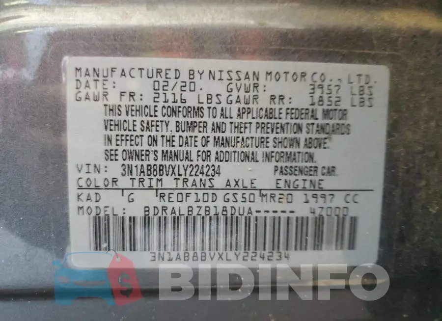 3N1AB8BVXLY224234 Photo# 12