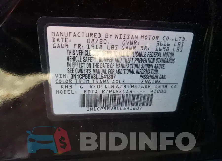 3N1CP5BV8LL541807 Photo# 13