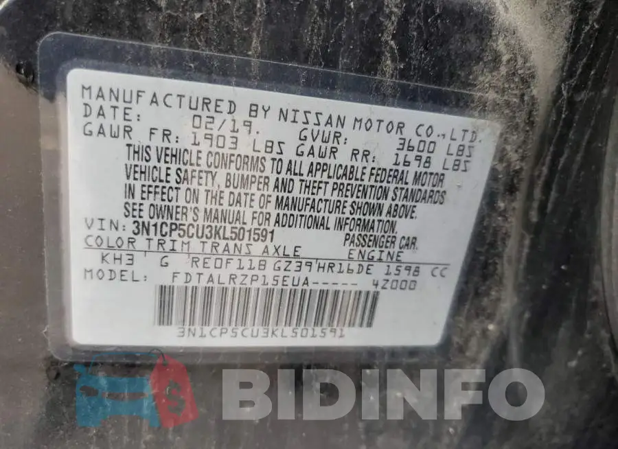 3N1CP5CU3KL501591 Photo# 12