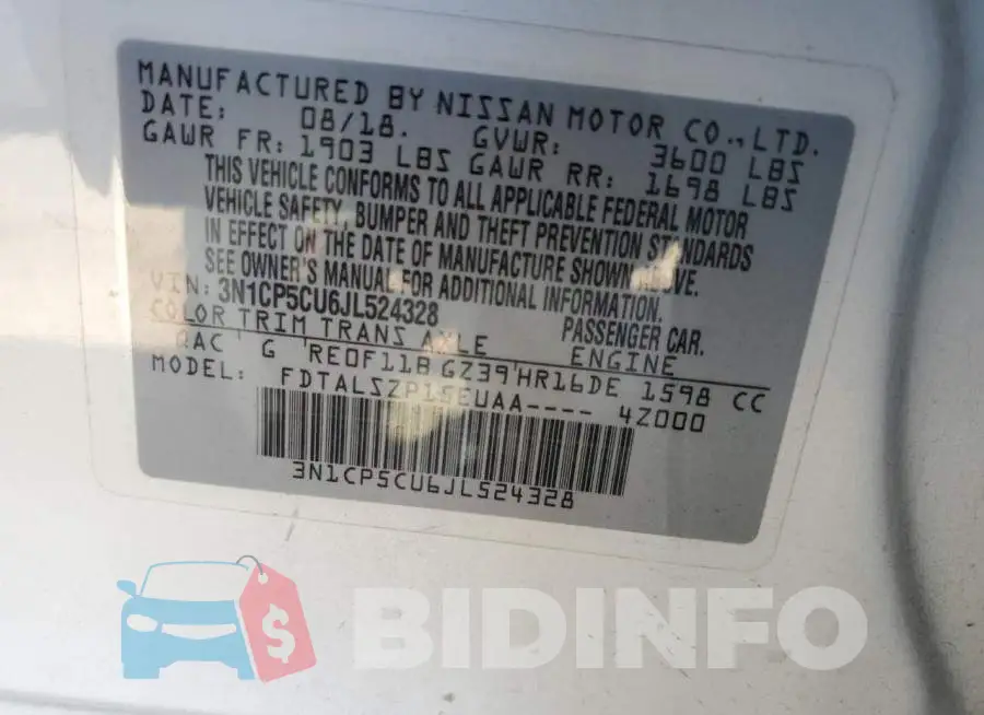 3N1CP5CU6JL524328 Photo# 10