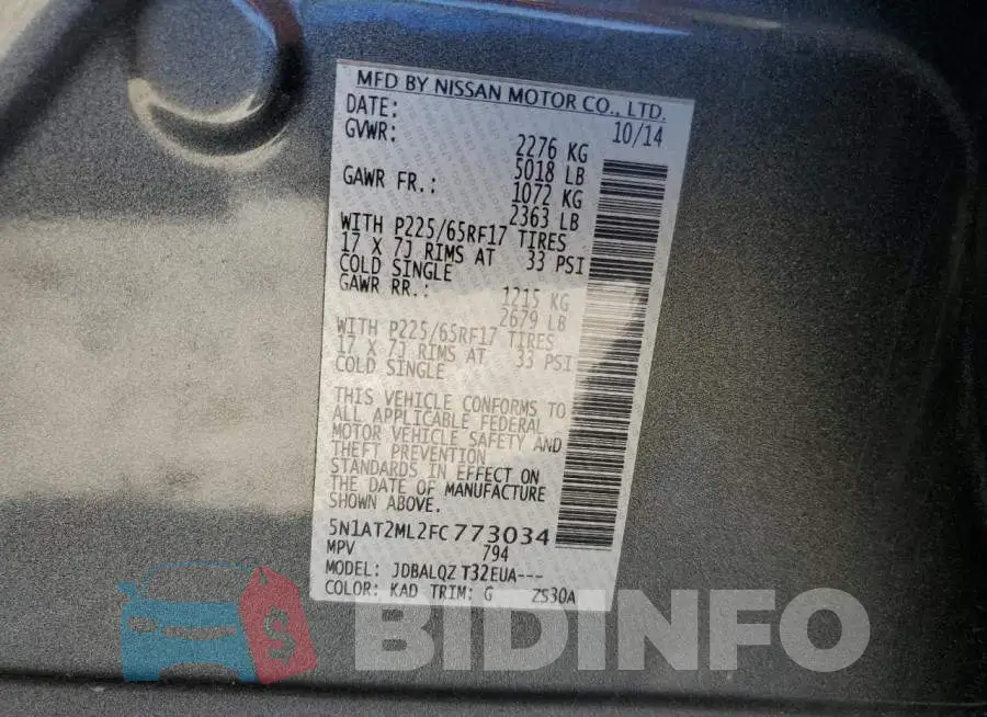 5N1AT2ML2FC773034 Photo# 14