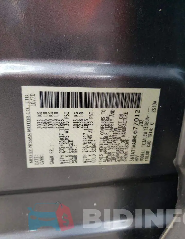 5N1AT3AA8MC677012 Photo# 13