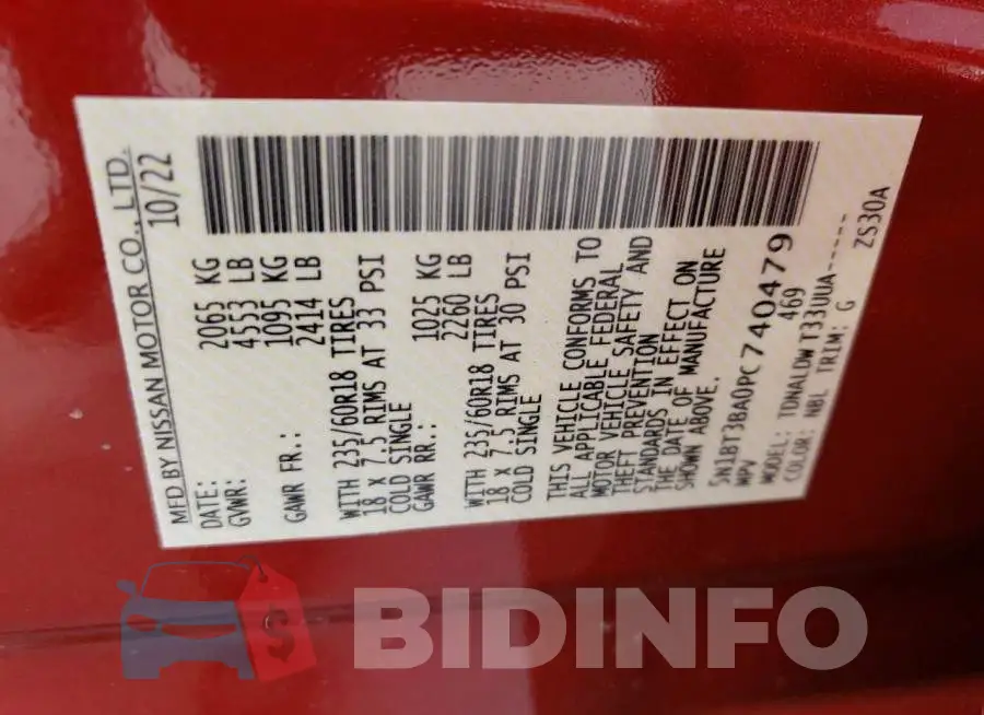 5N1BT3BA0PC740479 Photo# 13