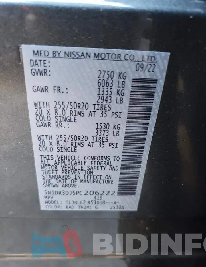5N1DR3DJ5PC206222 Photo# 12