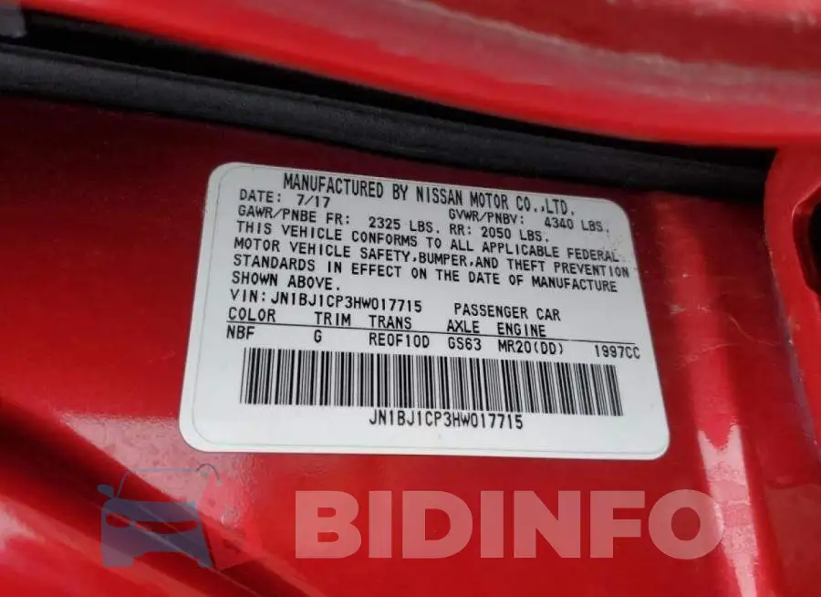JN1BJ1CP3HW017715 Photo# 12