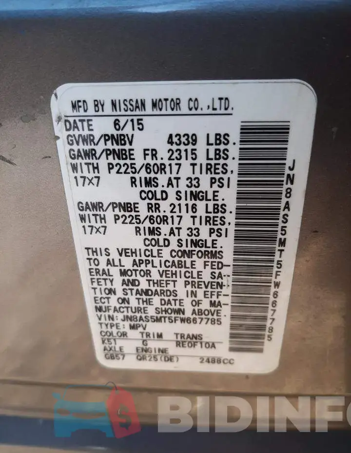 JN8AS5MT5FW667785 Photo# 14