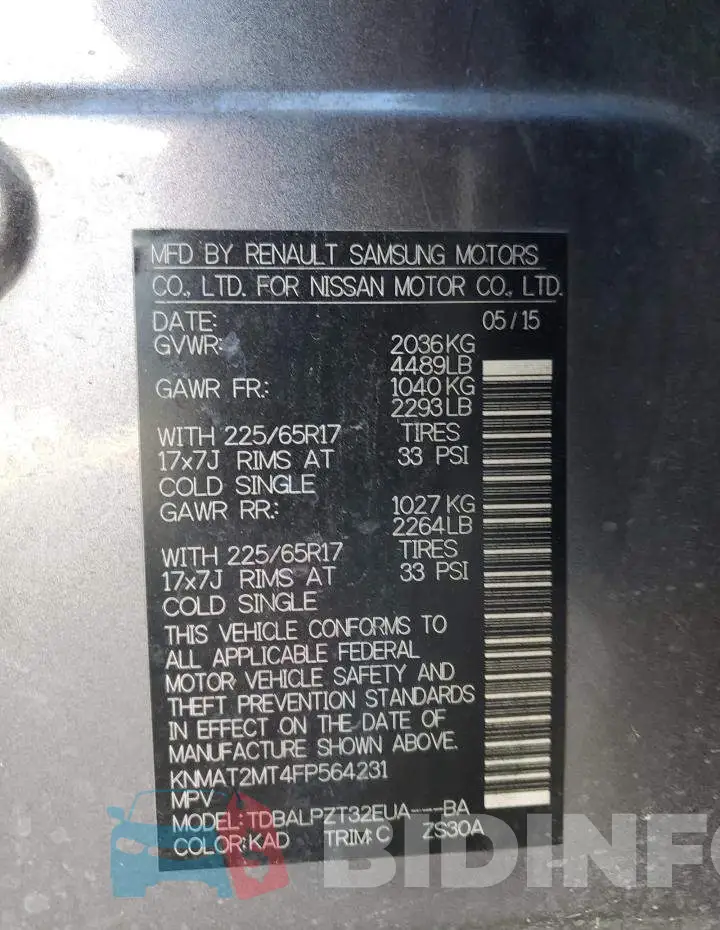 KNMAT2MT4FP564231 Photo# 13