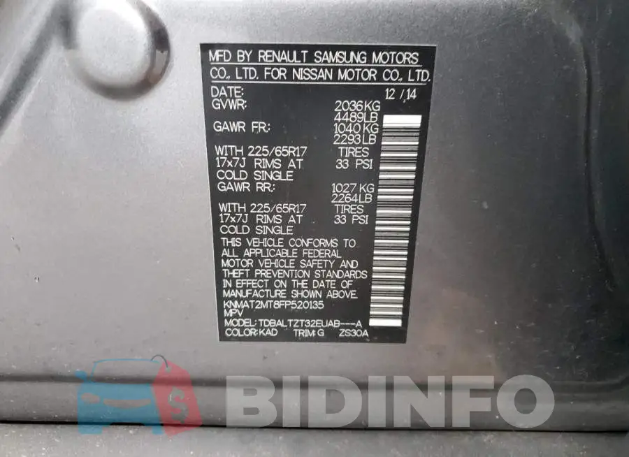 KNMAT2MT8FP520135 Photo# 12