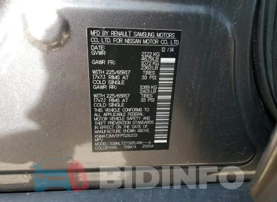 KNMAT2MV5FP526203 Photo# 13