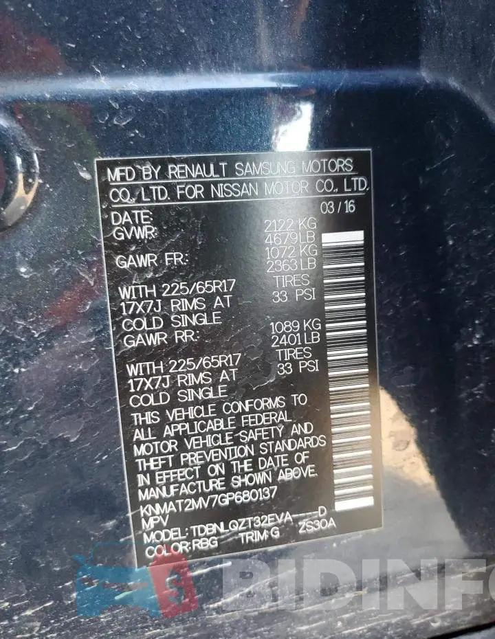 KNMAT2MV7GP680137 Photo# 12