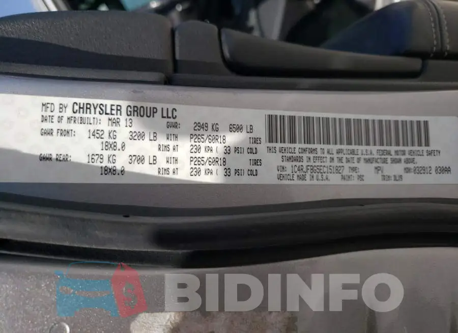 1C4RJFBG5EC151827 Photo# 10