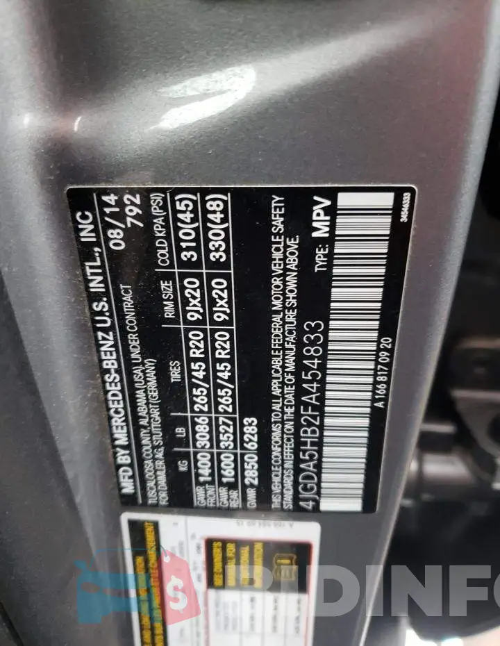 4JGDA5HB2FA454833 Photo# 13