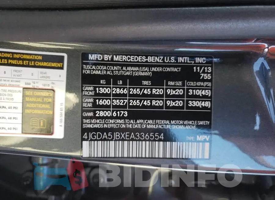 4JGDA5JBXEA336554 Photo# 13