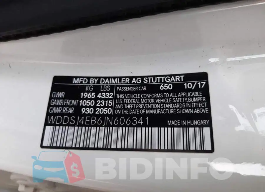 WDDSJ4EB6JN606341 Photo# 12