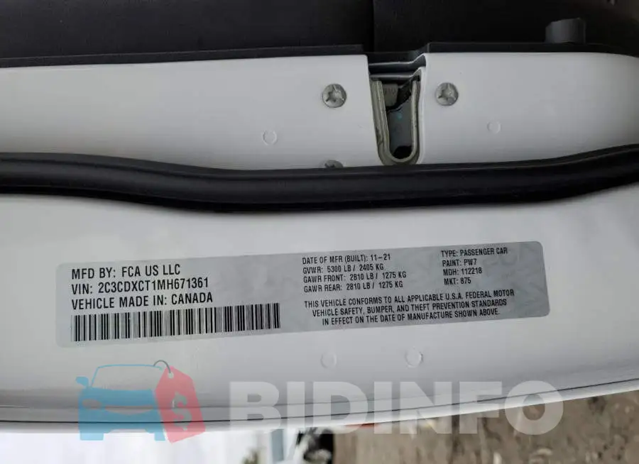 2C3CDXCT1MH671361 Photo# 12
