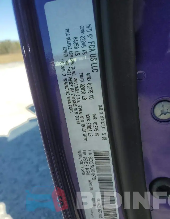 2C3CDZAG0KH667901 Photo# 13