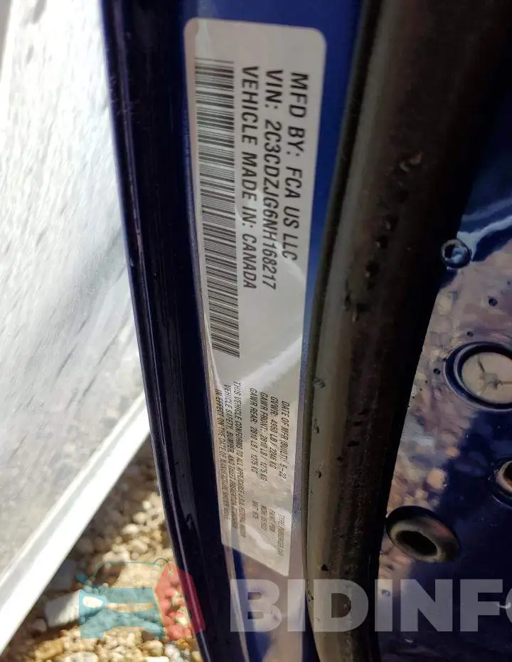 2C3CDZJG6NH168217 Photo# 12