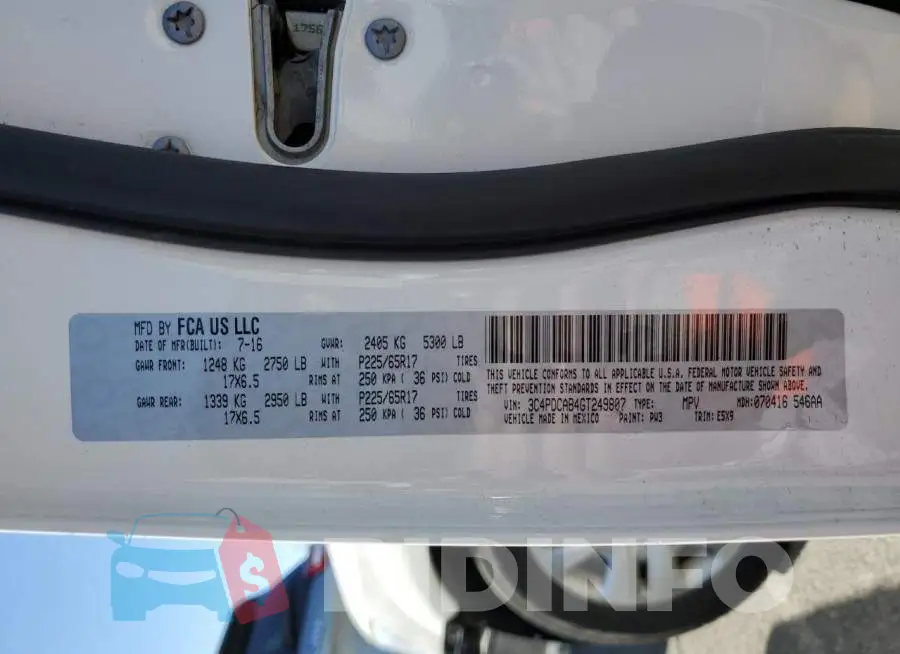 3C4PDCAB4GT249807 Photo# 14