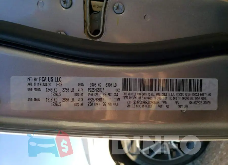 3C4PDCAB9JT288769 Photo# 13