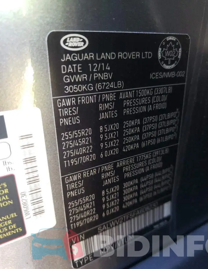 SALWV2TF5FA608230 Photo# 12
