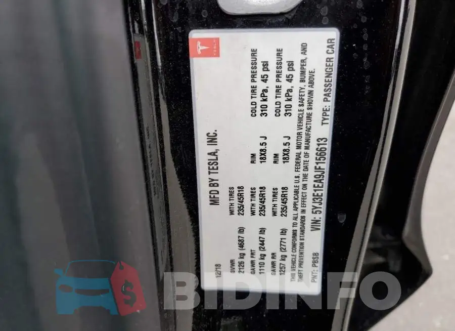 5YJ3E1EA9JF156613 Photo# 12