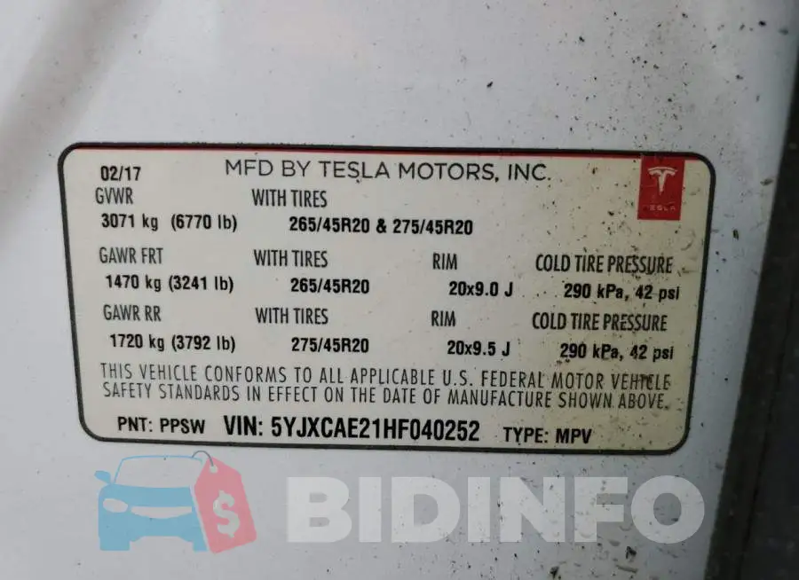 5YJXCAE21HF040252 Photo# 12