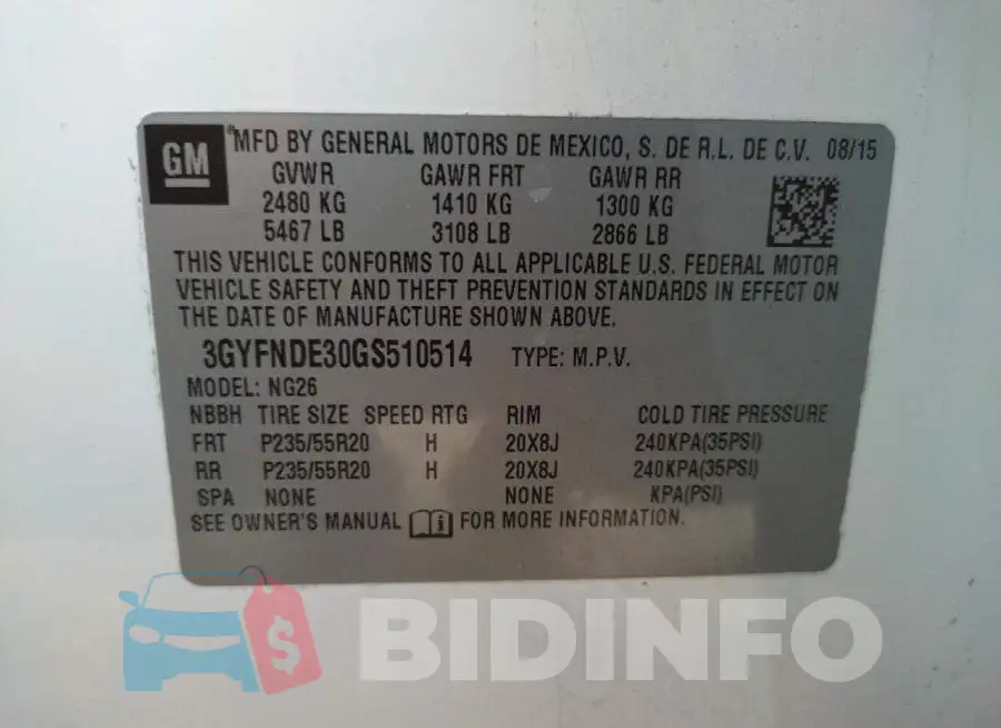 3GYFNDE30GS510514 Photo# 13