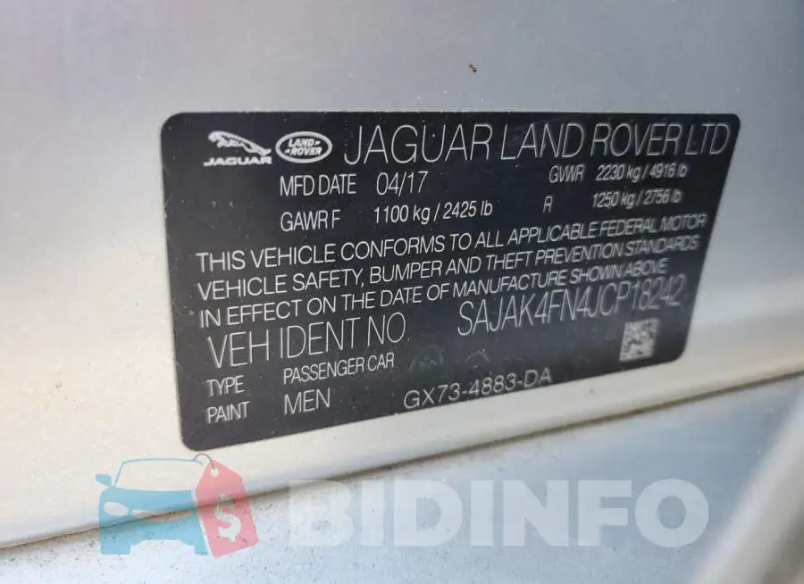 SAJAK4FN4JCP18242 Photo# 12