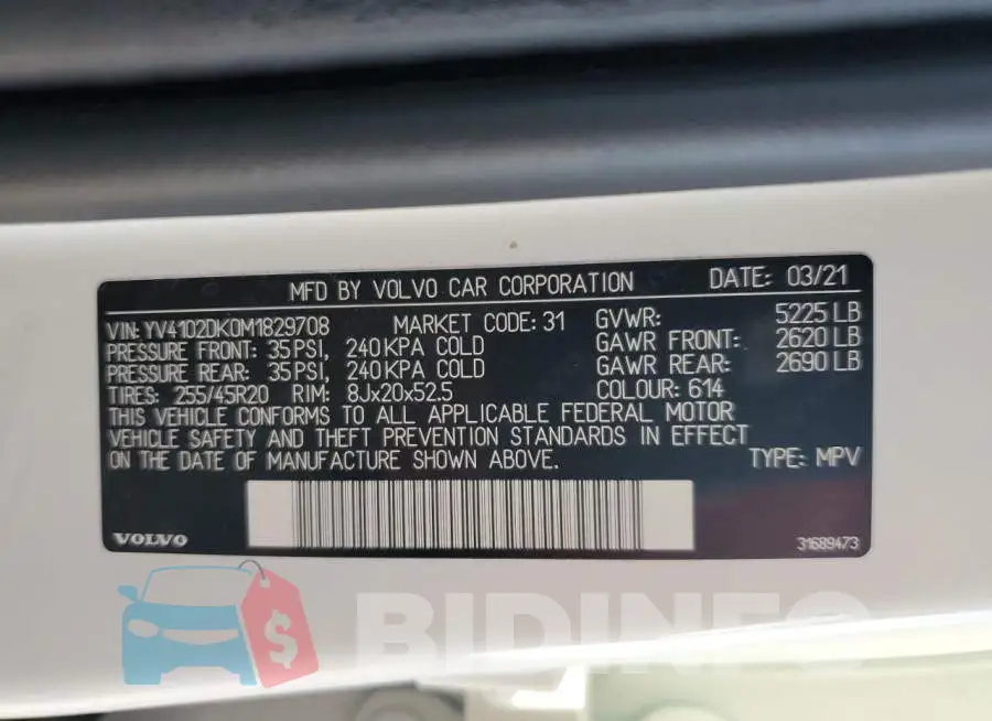 YV4102DK0M1829708 Photo# 13