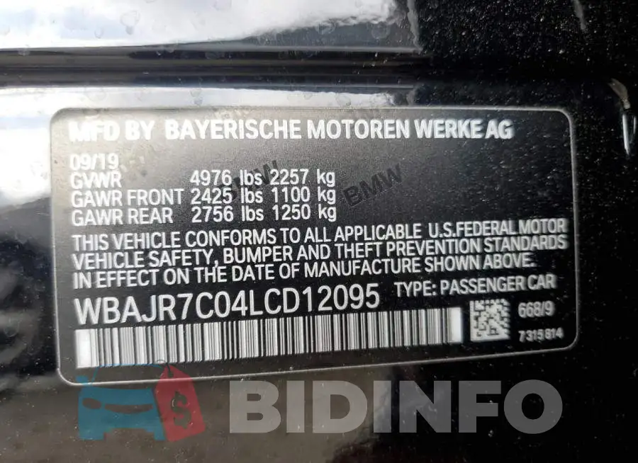 WBAJR7C04LCD12095 Photo# 13
