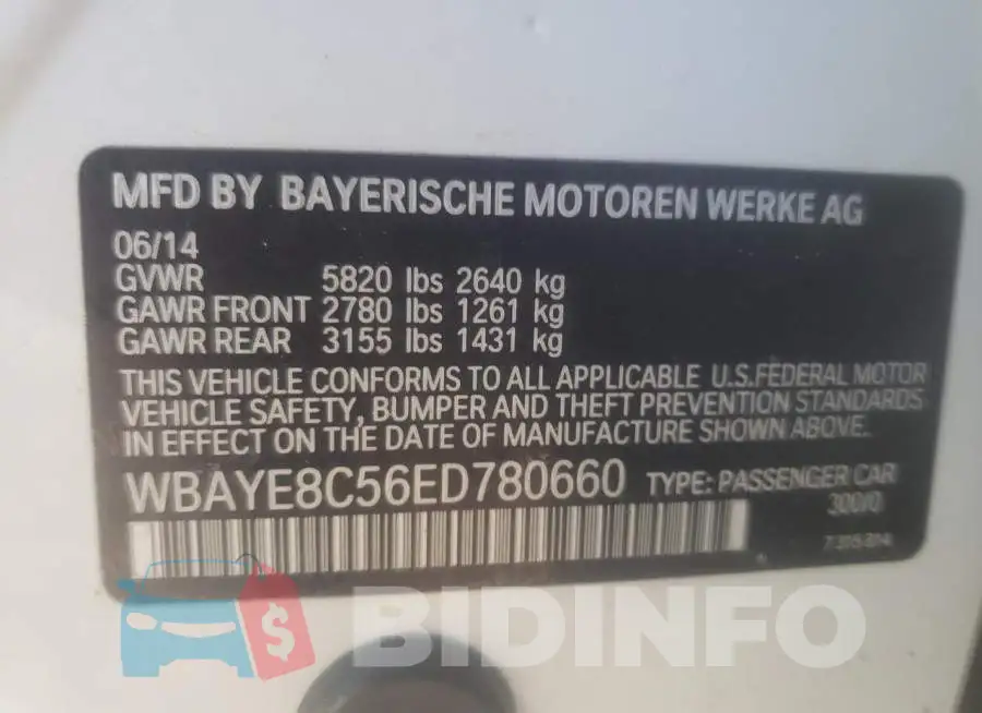 WBAYE8C56ED780660 Photo# 12