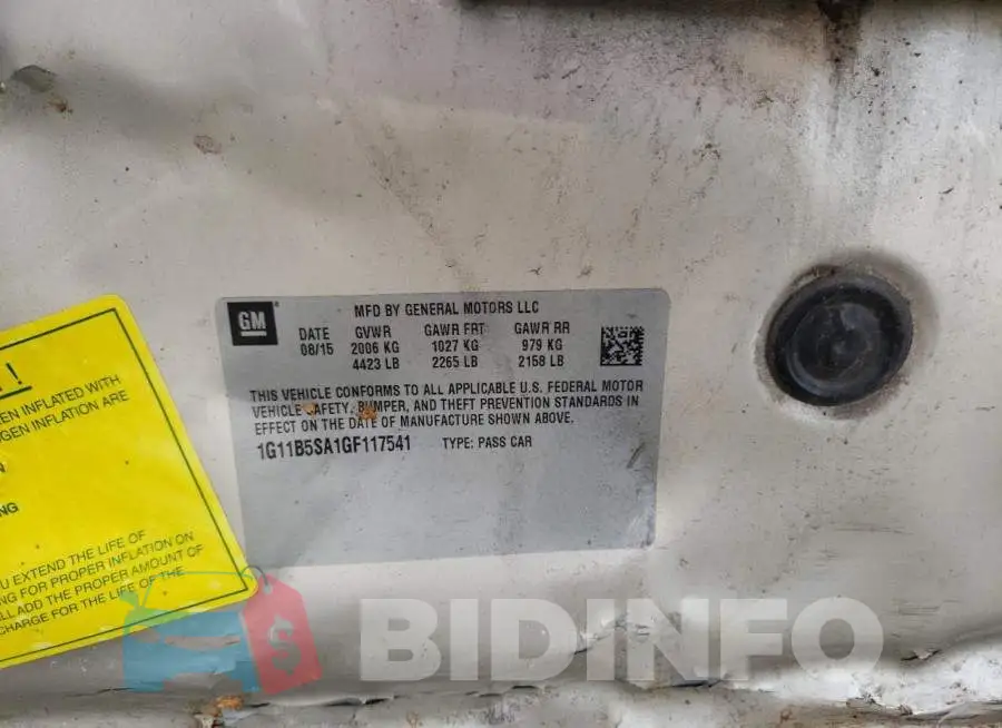 1G11B5SA1GF117541 Photo# 12