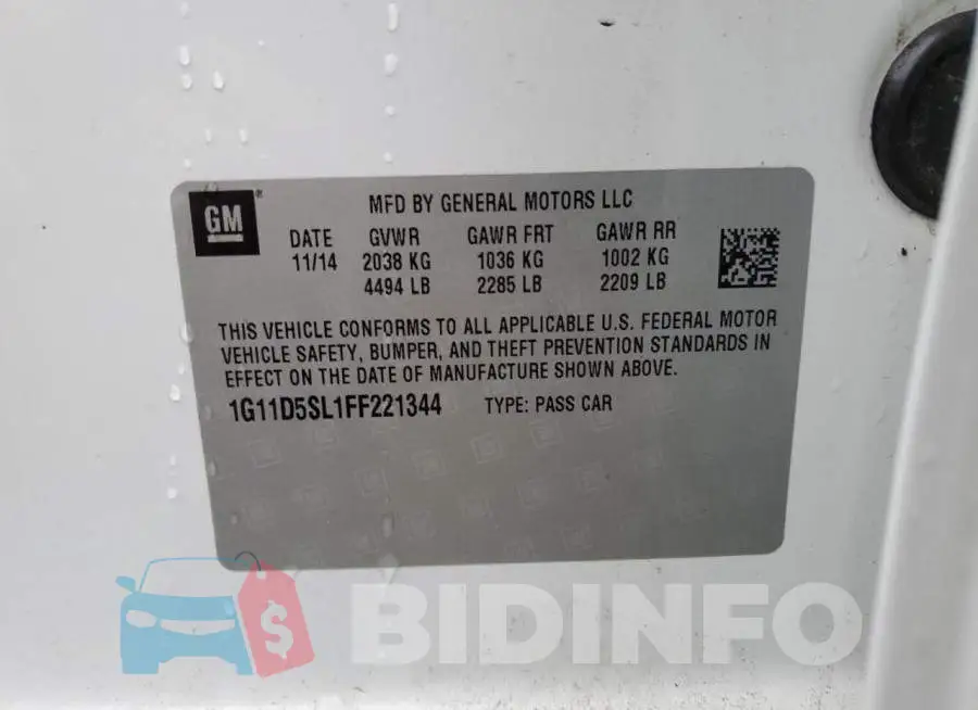 1G11D5SL1FF221344 Photo# 12