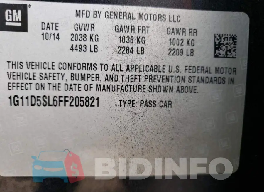 1G11D5SL6FF205821 Photo# 12