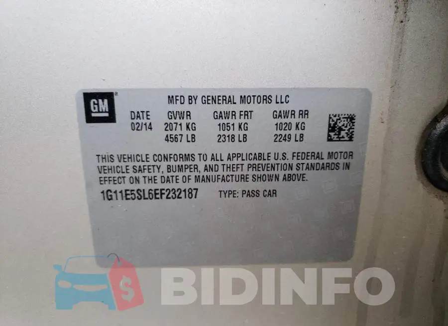 1G11E5SL6EF232187 Photo# 10