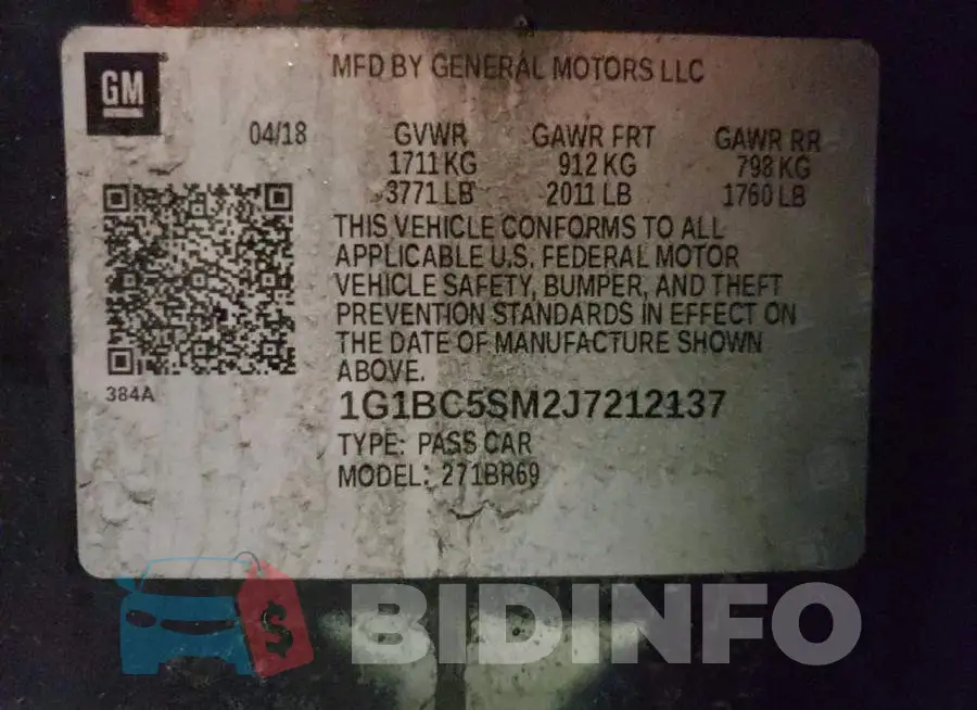 1G1BC5SM2J7212137 Photo# 12