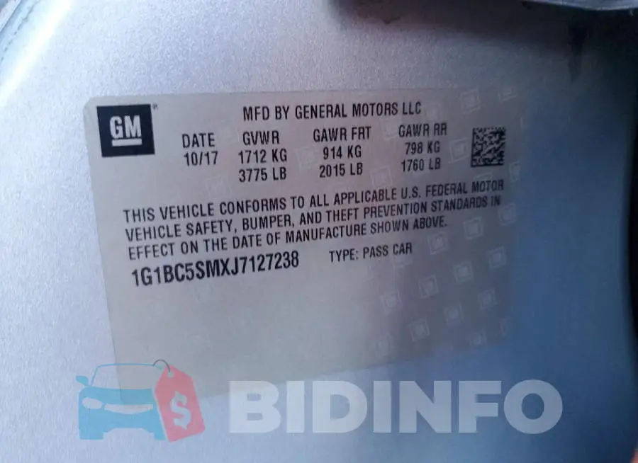 1G1BC5SMXJ7127238 Photo# 12