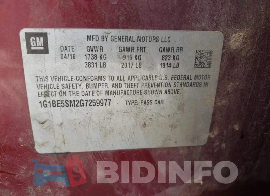 1G1BE5SM2G7259977 Photo# 12