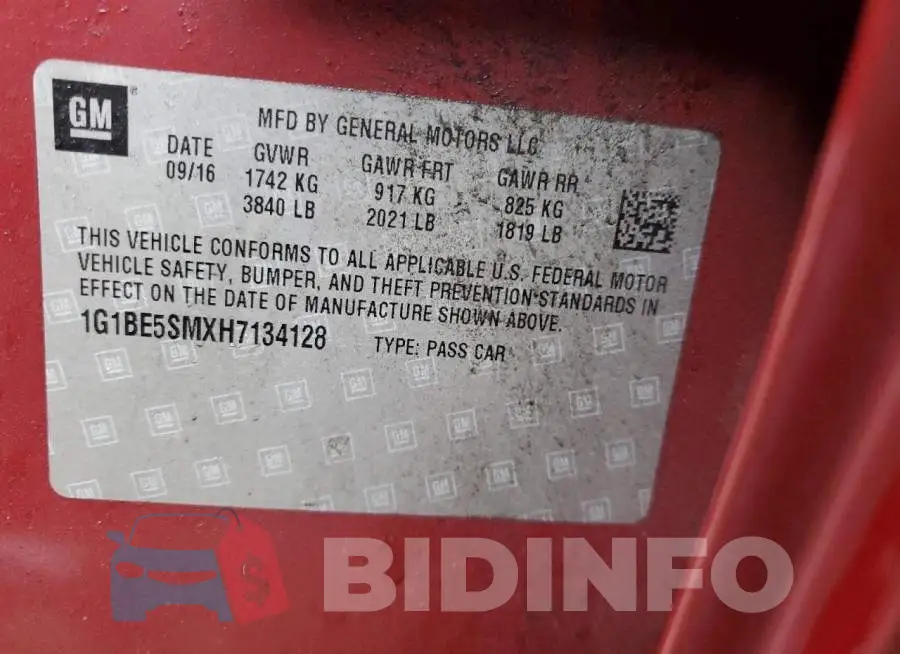 1G1BE5SMXH7134128 Photo# 12