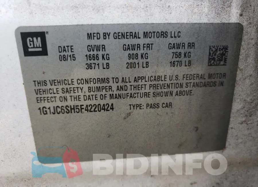 1G1JC6SH5F4220424 Photo# 12