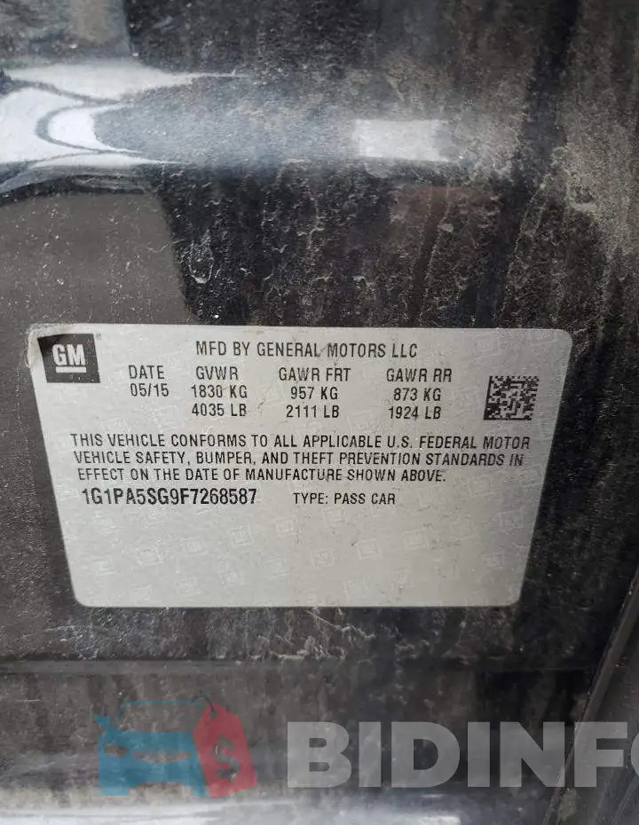 1G1PA5SG9F7268587 Photo# 12