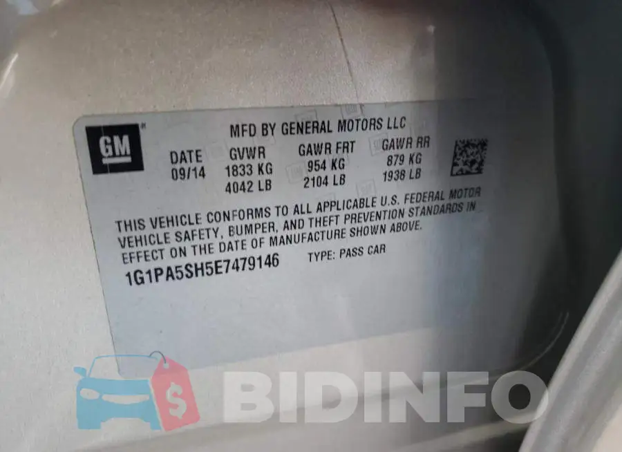 1G1PA5SH5E7479146 Photo# 12