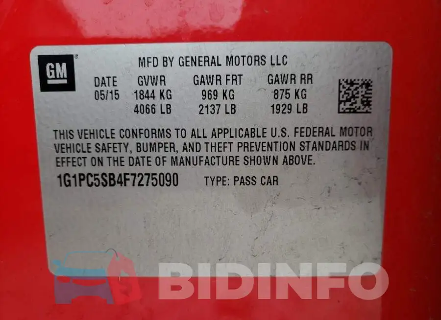1G1PC5SB4F7275090 Photo# 12