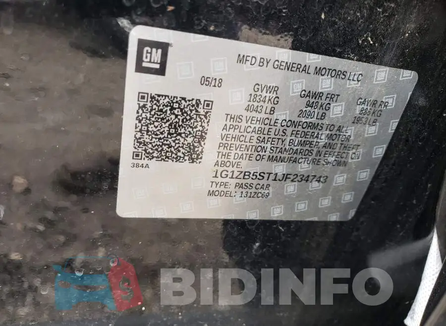 1G1ZB5ST1JF234743 Photo# 10