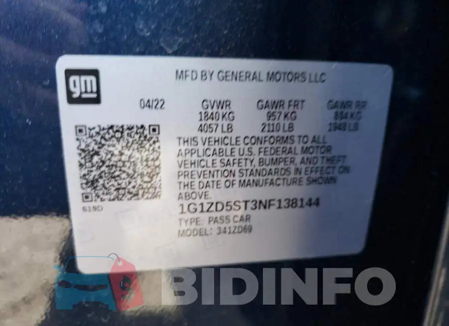 1G1ZD5ST3NF138144 Photo# 12