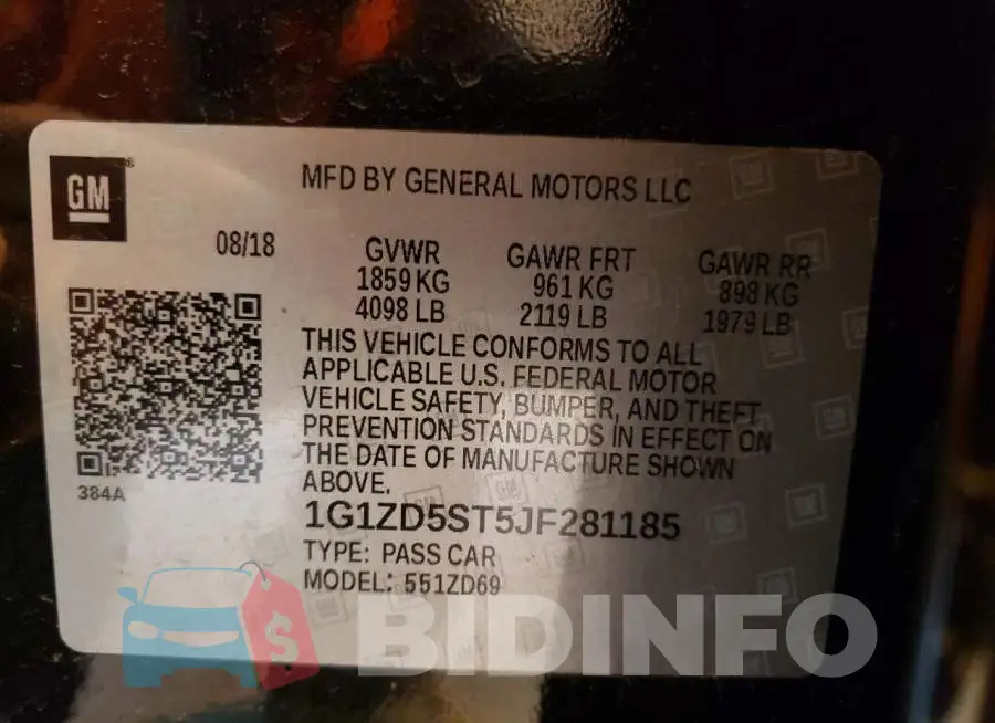 1G1ZD5ST5JF281185 Photo# 12